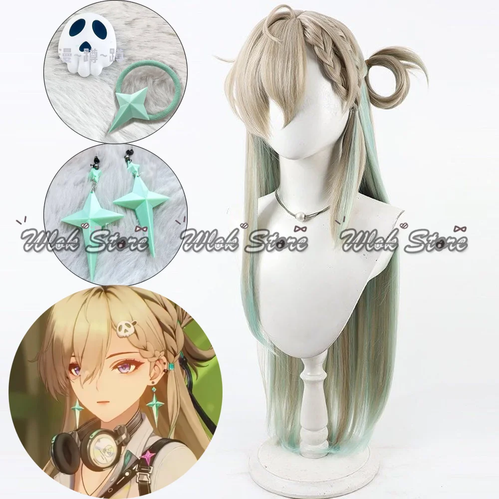 

Wuthering Waves LYNAE косплей парик призрак череп шпилька звезда серьги татуировка наклейка женские аксессуары для ролевых игр на Хэллоуин