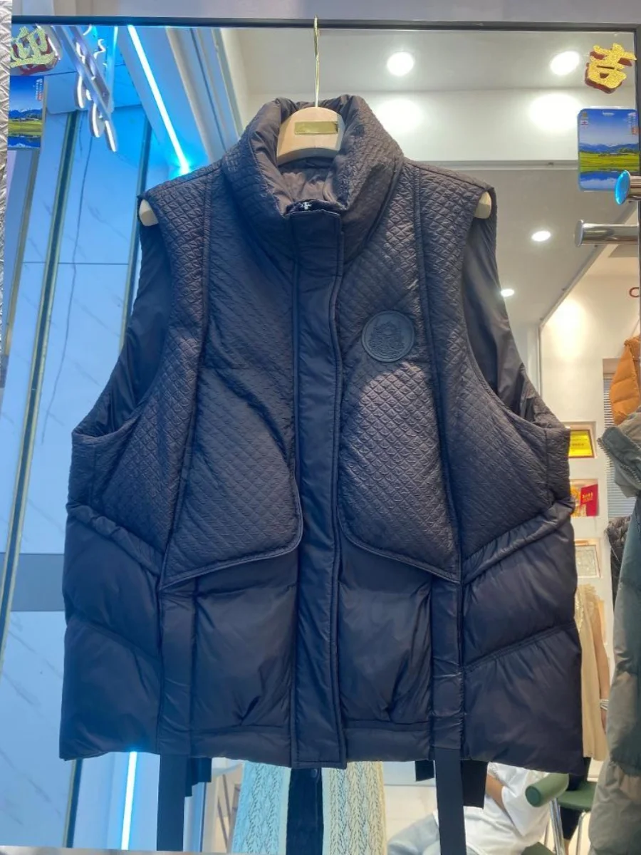 

Мужской утепленный жилет большого размера 300 Pou в стиле пэчворк, осенне-зимний, ретро, с длинными рукавами и воротником-стойкой