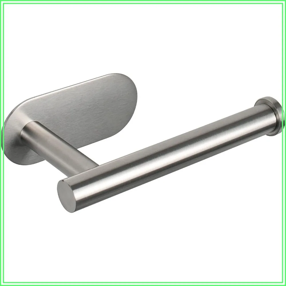 Rustproof Self-Adhesive Toilet Paper Holder, No Drilling Needed, 304 Stainless Steel, Max Load 2.5kg, Modern Design for Bathroom, Kitchen, Washroom