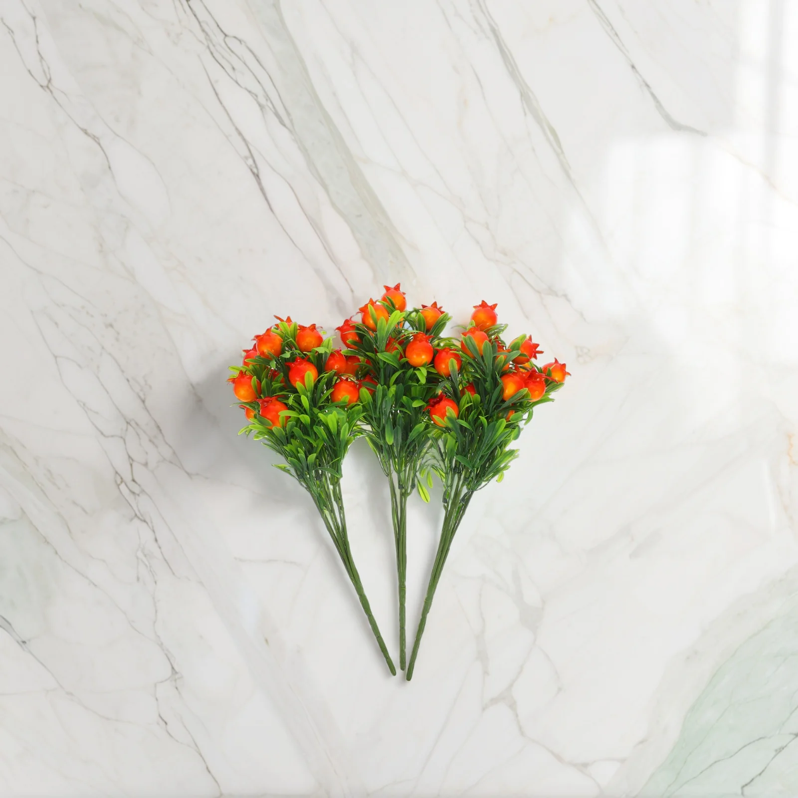 3 قطعة فروع الرمان الاصطناعي واقعية فو الفاكهة ينبع الزخرفية الرمان يختار لحفل زفاف محور زهرية