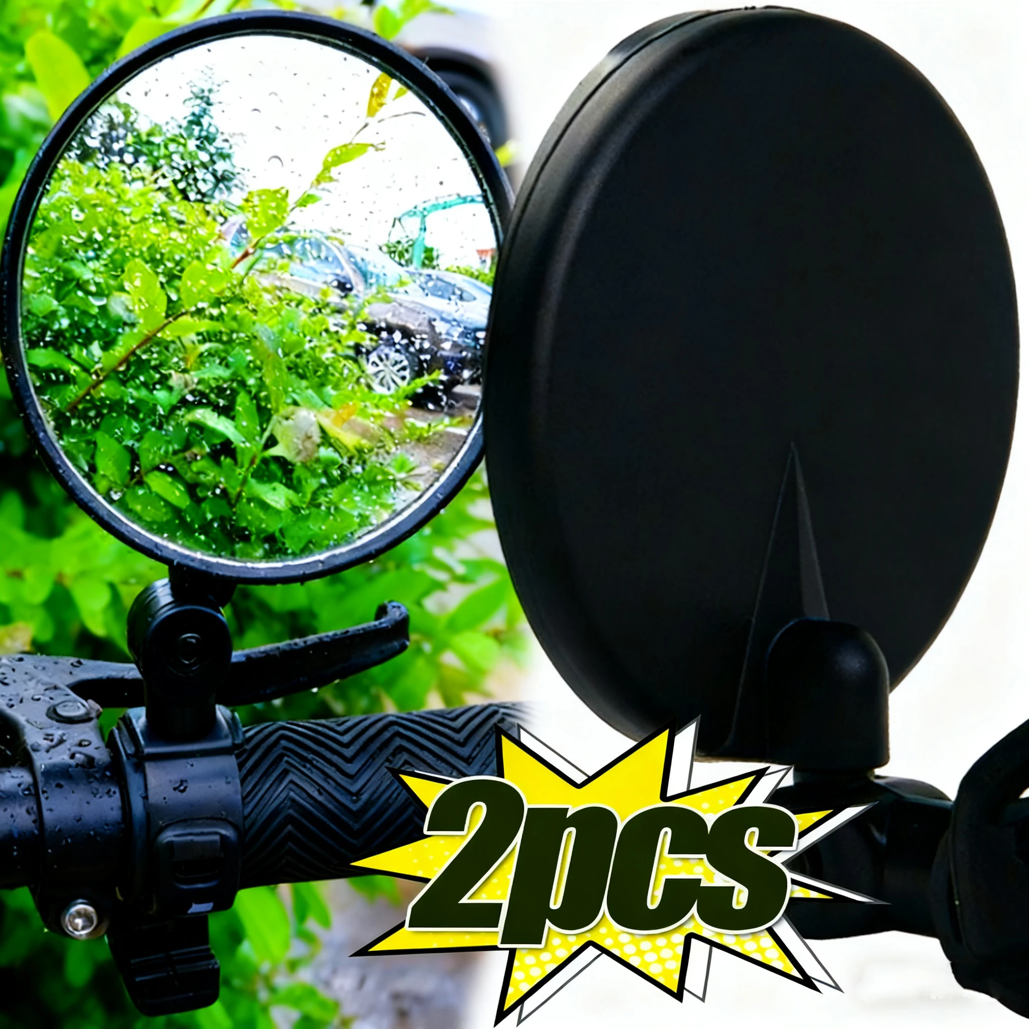 

360°Adjustable Rotate Convex Wide Angle Cycling Handlebar Rear View Mirrors Universal Bicycle Rearview 1/2pcs
