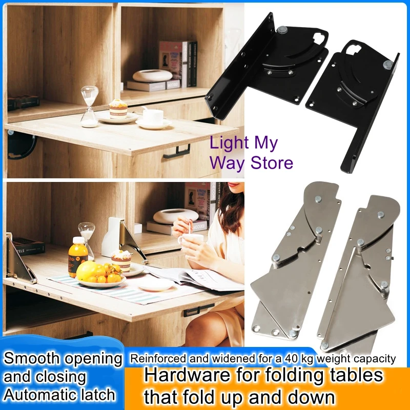 Multifunctional Folding Table Hardware for Small Spaces: Connectors for Hidden Bookshelves, Wardrobes, and Dining Tables