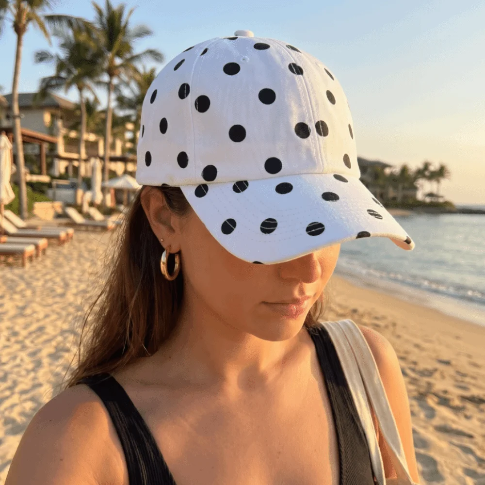 Harajuku Soft Brim Polka Dot Baseball Cap Breathable Lightweight Peaked Hat Polyester Versatile Sun Hat Travel