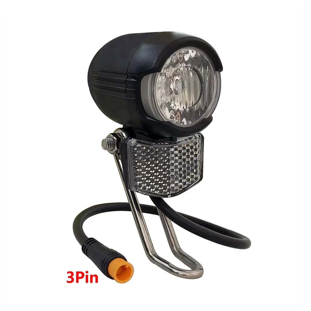 電動自転車-led-ヘッドライトアクセサリー-36v-48v-ランプ-3pin-防水コネクタ内蔵ホーンフロントライト電動スクーター自転車用