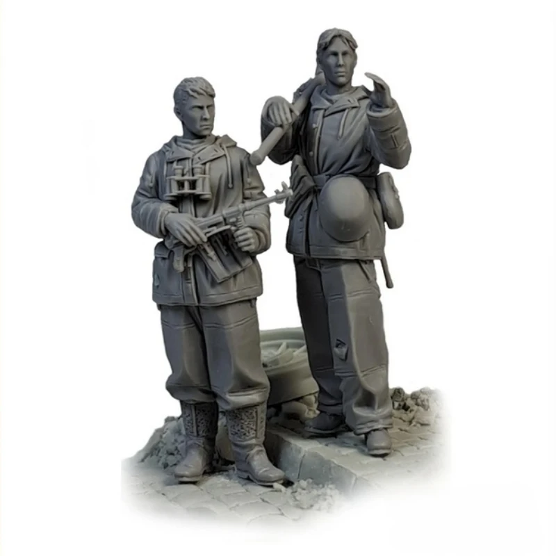 

Масштаб 1/35, литая под давлением фигурка из смолы, комплект модели немецких солдат Второй мировой войны, 2 фигурки в разобранном и неокрашенном виде