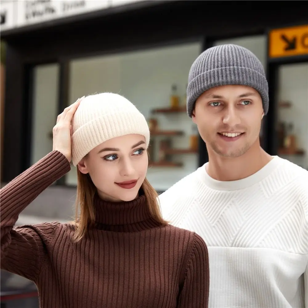 Cuff Beanie Knit Hat Slouchy Skull Ski Cap Men Women Plain Winter Warm Hats Apparel Accessories