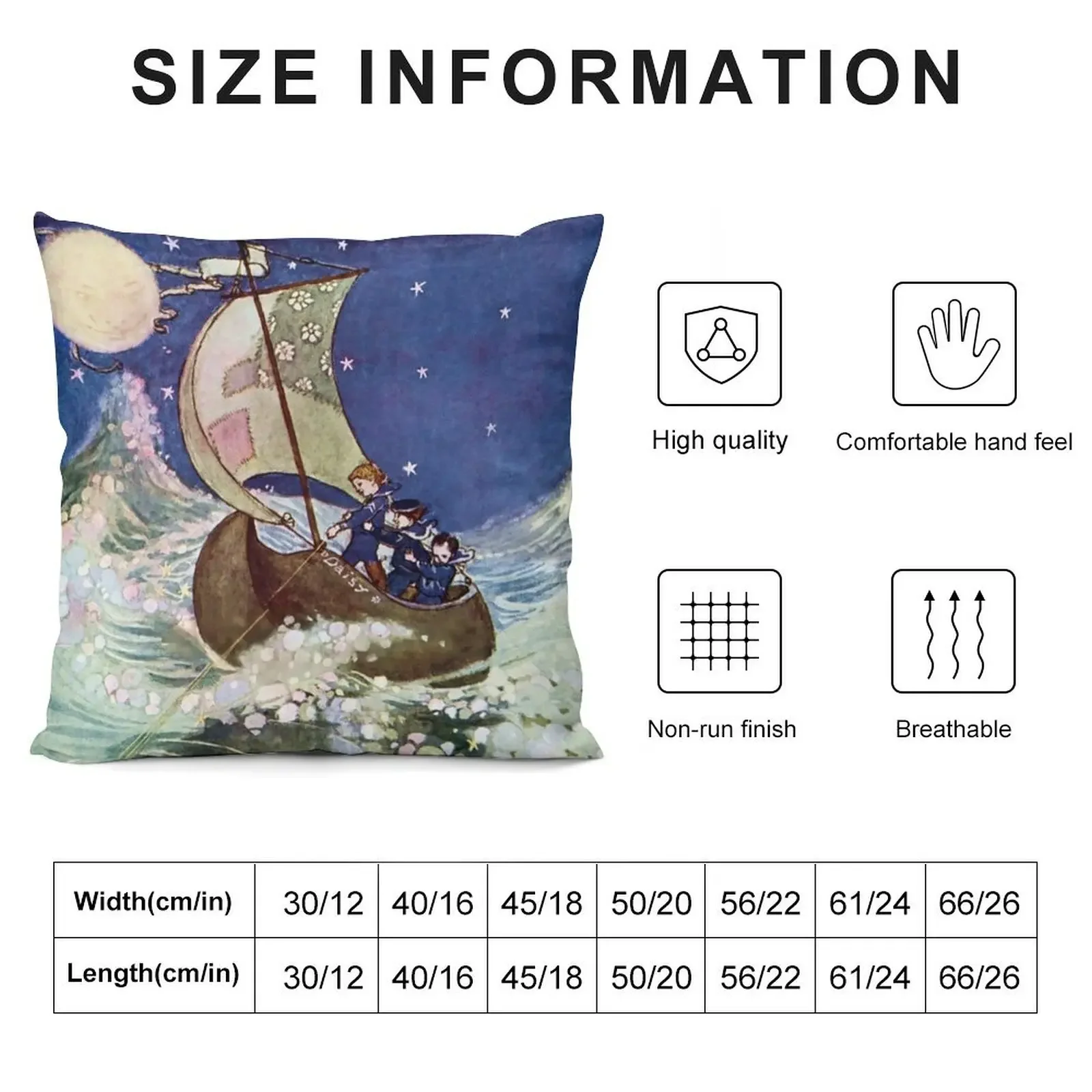 “Wynken Blynken and Nod” by Willy Pogany Throw Pillow Cushions Cover Luxury Cushion Cover Cushions Bed pillowcases pillow