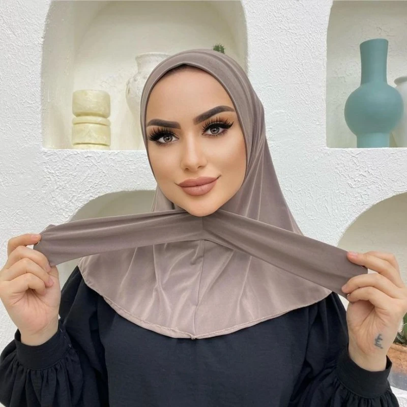 

New Instant Jersey Hijab Undercap Hijabs for Woman Muslim Women Hijab Cap Full Cover Snap Fastener Head Wraps Scarf Islam Turban