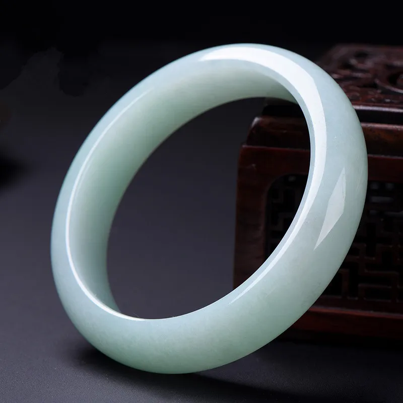 Natural Myanmar light green jadeite bangle handcarved jade bangle real jade bracelets natural jade stone for women men