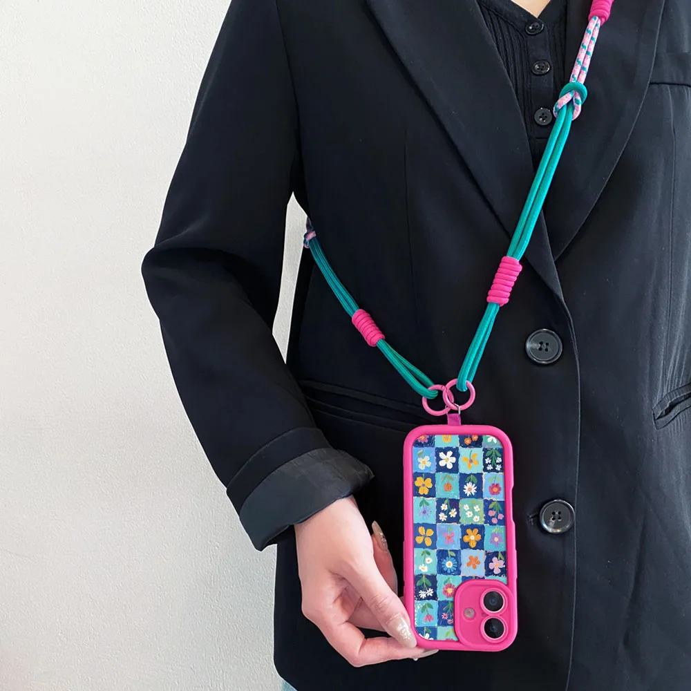 2025 المعصم سلسلة الحبل قضية الهاتف ل Xiaomi Poco F7 X7 M7 X6 F6 M6 F5 X5 X3 M3 Pro C55 C50 C51 C65 C75 C71 أزهار لطيفة غطاء