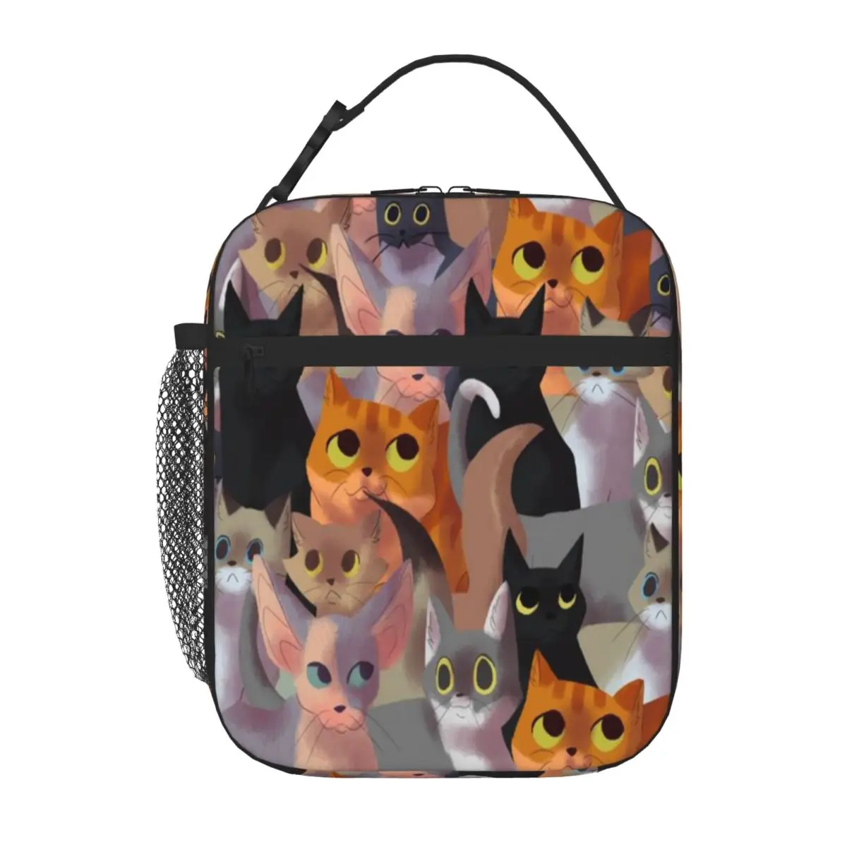 Bestselling Lotsa Cats Kawaii Work Lunch Bag Home To Go Portable Lunch Bag