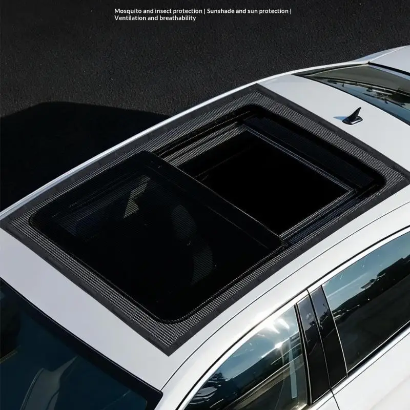 Car Magnetic Sunroof Mosquito Net Waterproof Mesh Sun Shade Heat Insulation Cover for Car Camping Sunscreen Protection