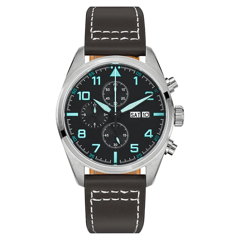 Militado-Reloj de pulsera luminoso ML04, cronógrafo de acero inoxidable 316L, BGW9, cristal de zafiro con cúpula, 39mm