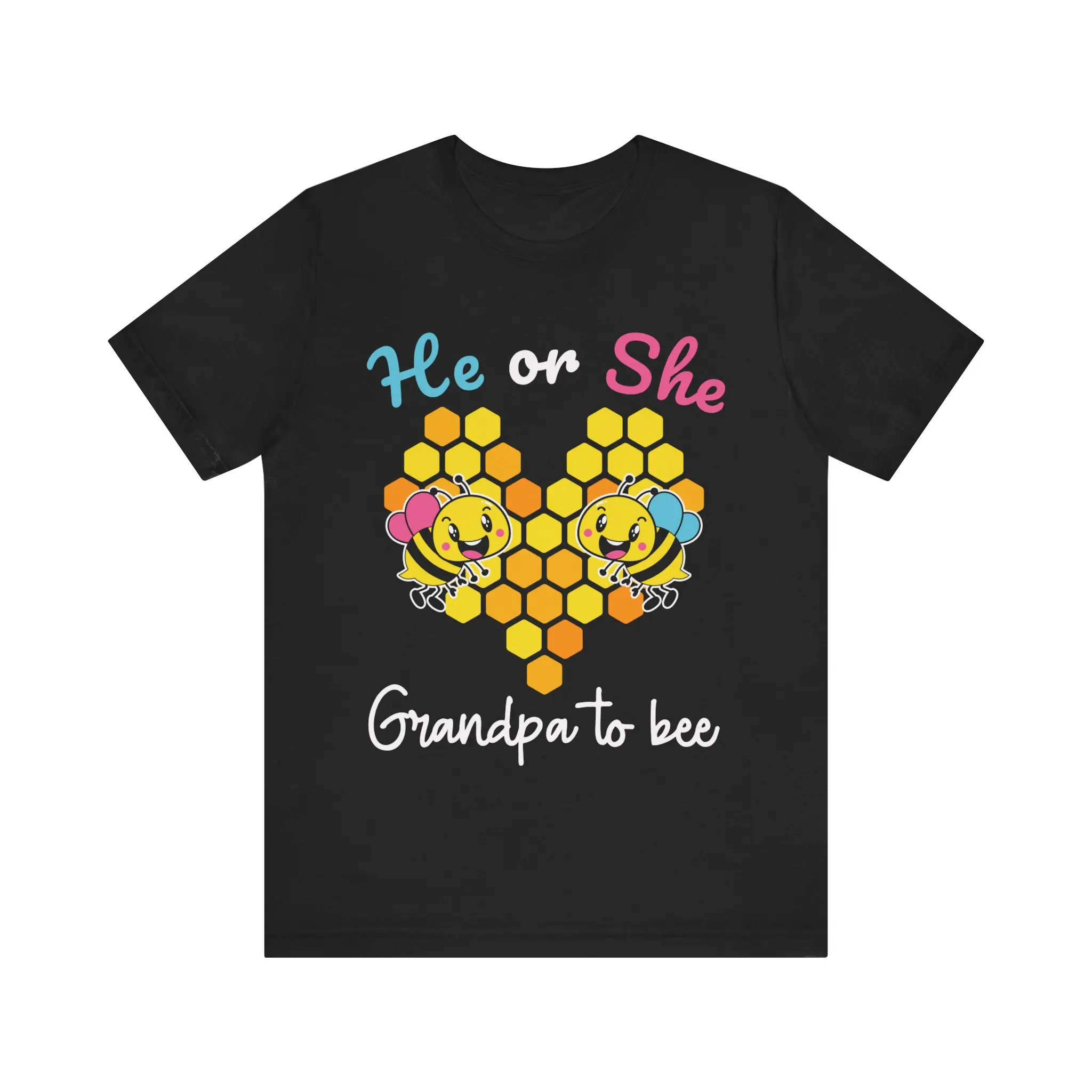 He Or She Grandpa To Bee T Shirt Delightful Gender Reveal For Grandfathers Perfect Announcing New Grandchild