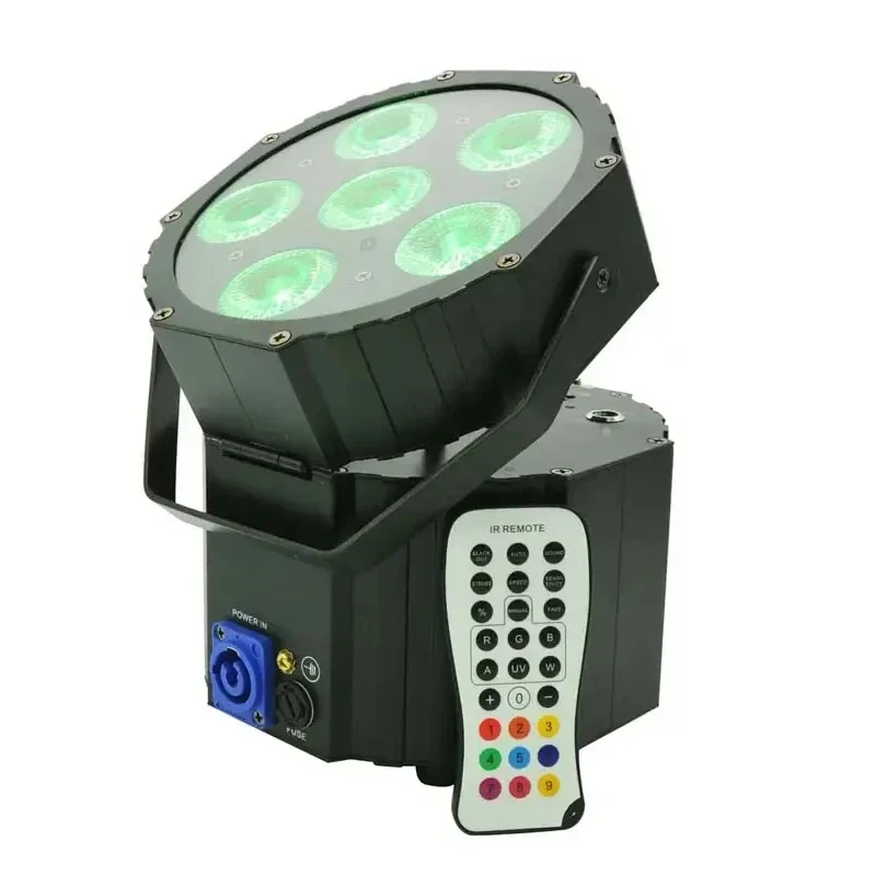 

ZY 6x18W RGBWA+UV 6-in-1 Remote DMX Uplights Wireless Battery Operated LED Par Light for Stage Lighting