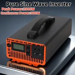 Inverter 12V 24V 48V 60V 72V To AC 110V 220V 230V Pure Sine Wave 50Hz 60Hz 2000W 800W Car Power Inverter Frequency Converter