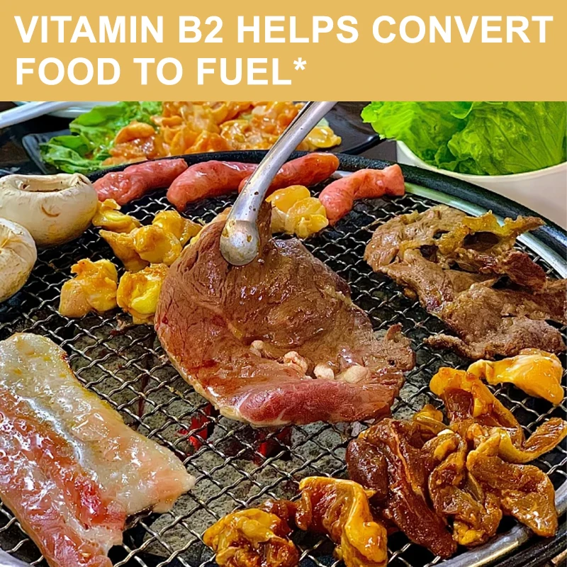 Riboflavin Vitamine B2 - Ondersteunt de gezondheid van de huid, bevordert de productie van mobiele energie - 120 capsules