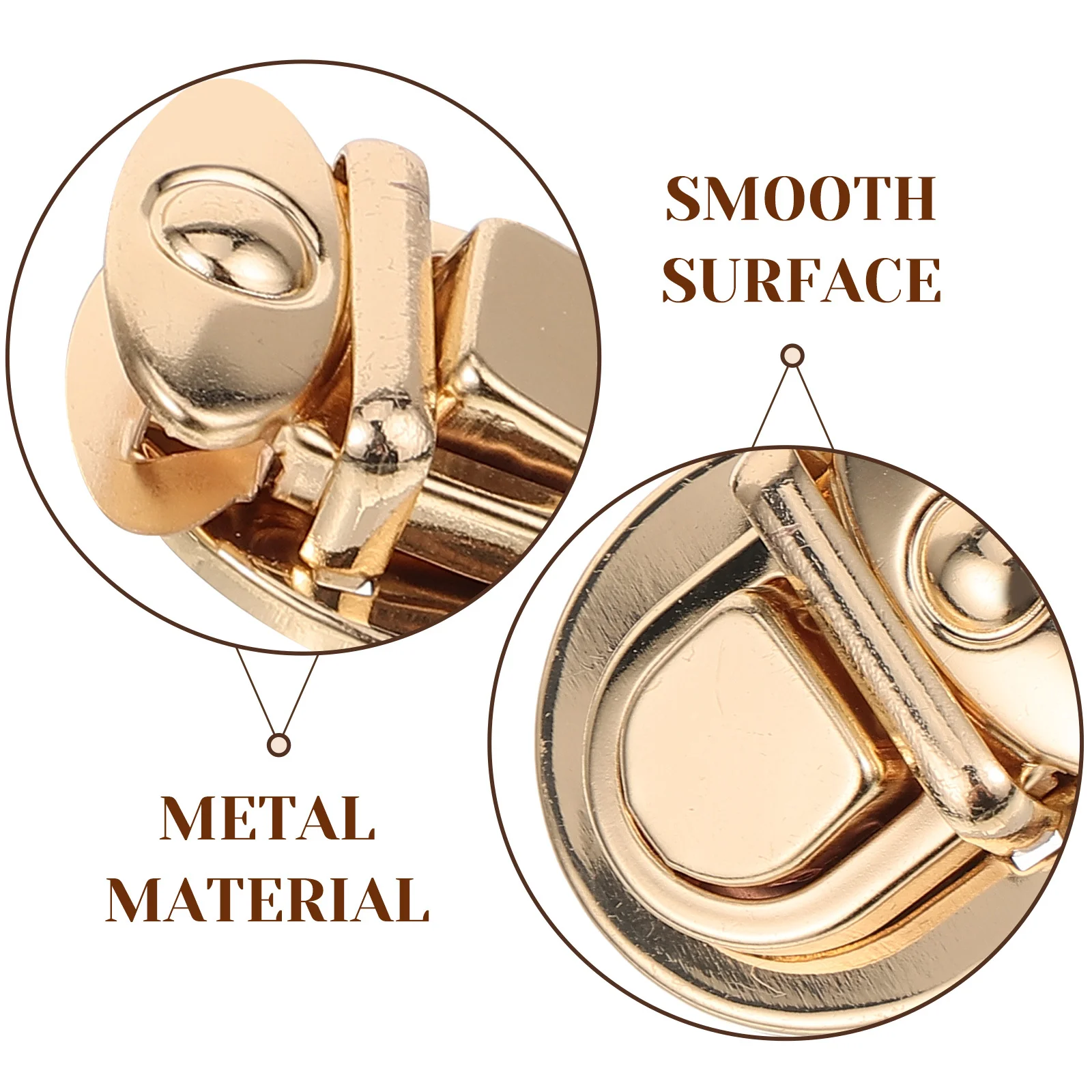 

6pcs Metal Clasp Locks For Diy Bag Making Durable Bag Decorative Buckle Closures Press Locks Hardware Accessories Luggage