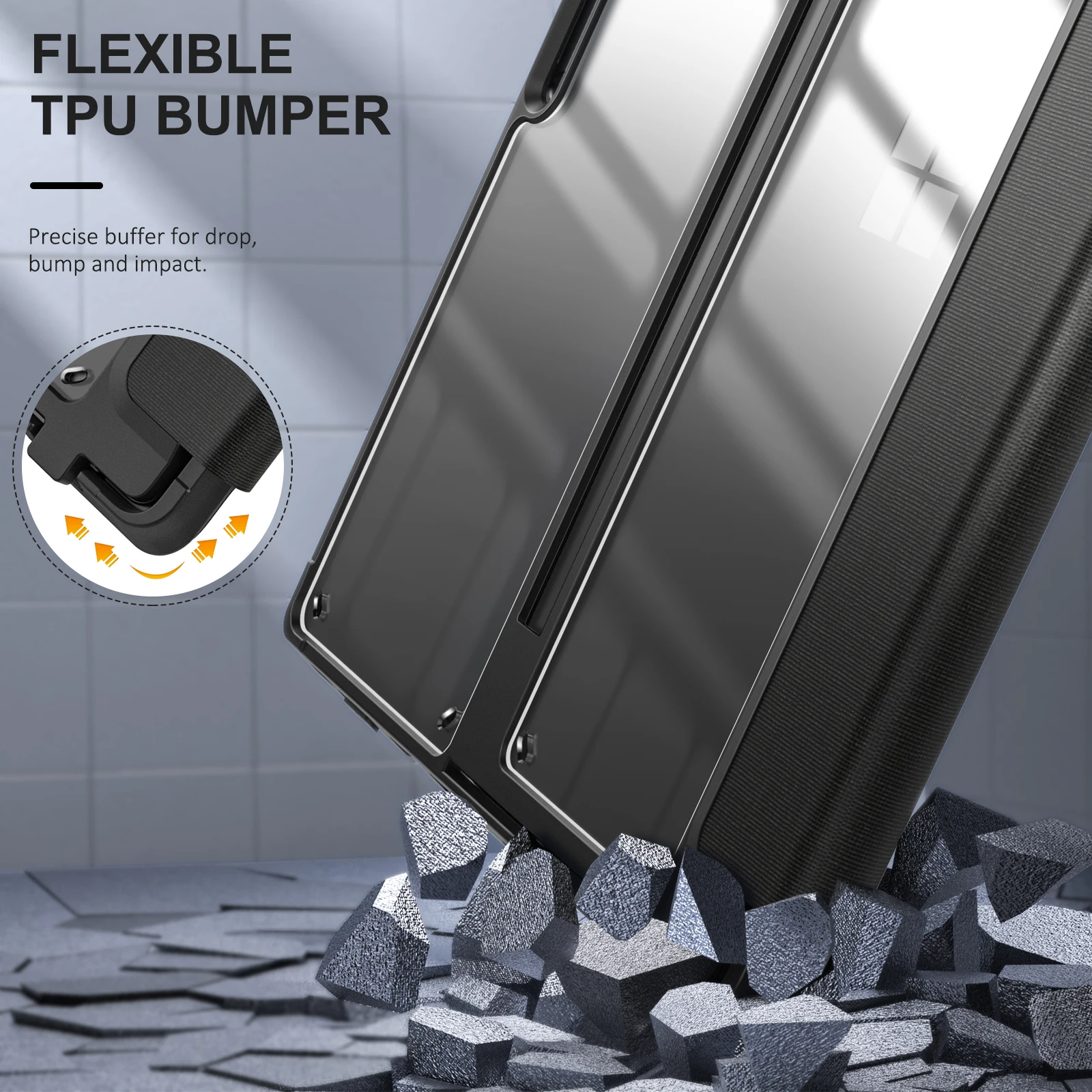 MoKo Case for Microsoft Surface Pro 8-13"2021,Shockproof Protective Cover Shell Case with Transparent PC Shell for Surface pro 8