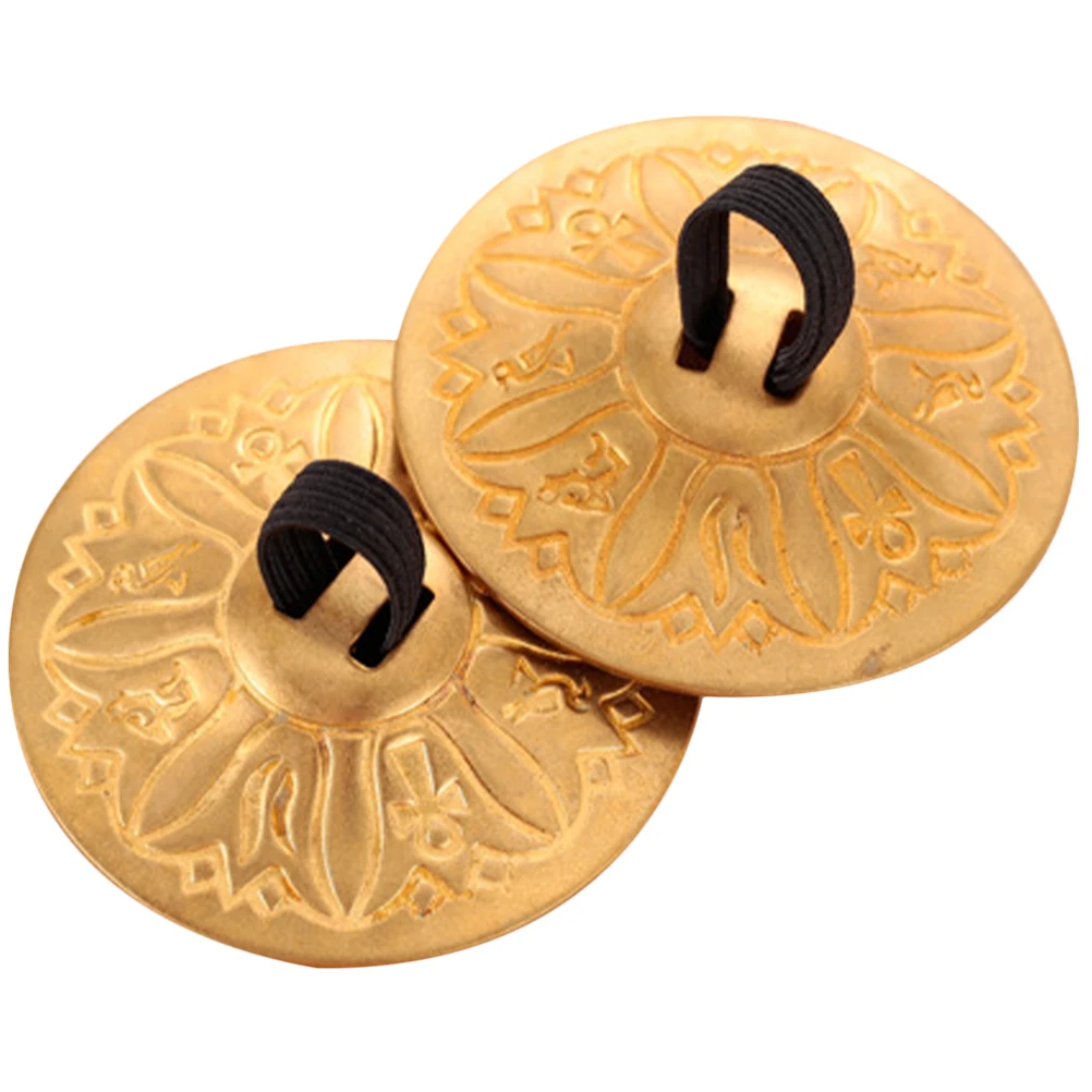Picture 5: 2pcs Finger Cymbals Premium Copper Percussion Instrument Dance Party Props Crisp Sound Durable Lightweight Children Music