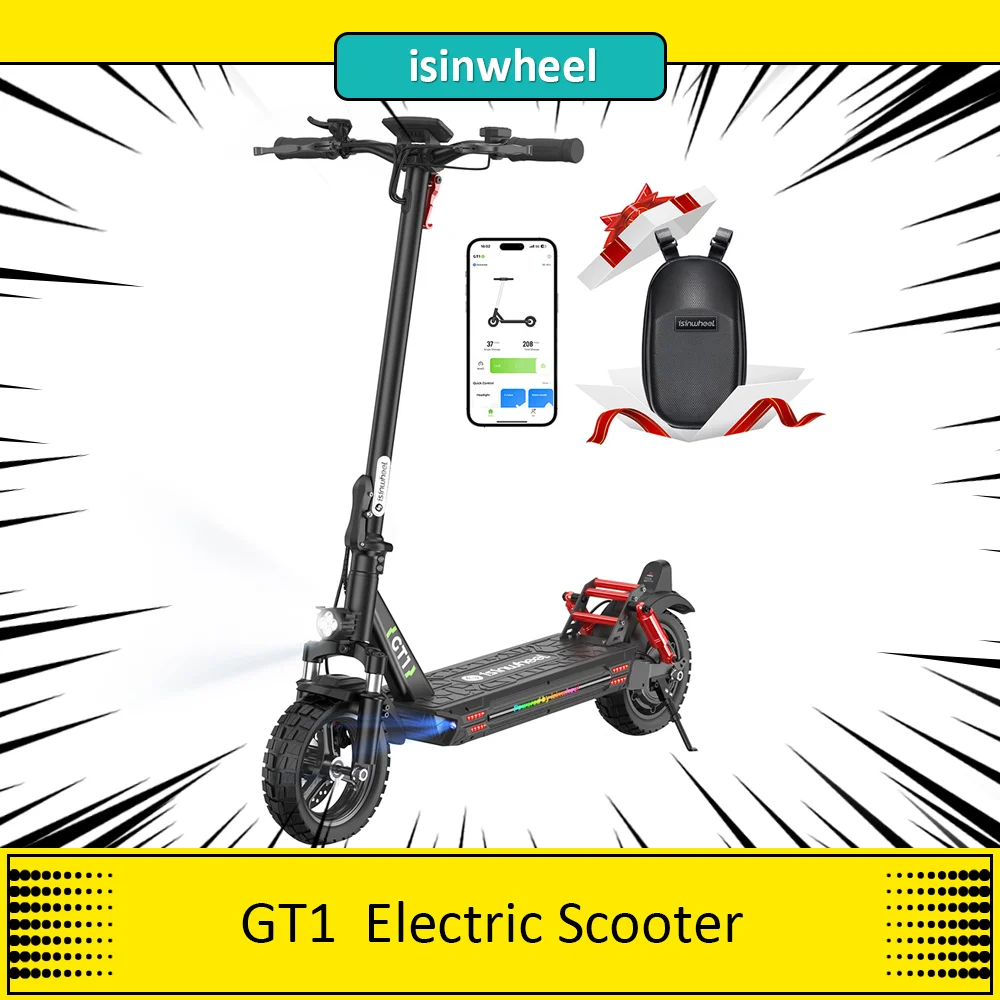 isinwheel GT1 Electric Scooter, 800W Motor, 48V 10Ah Battery, 10