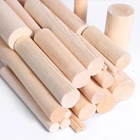 2-5Pcs Dia 10/15/20/25/30/35/40/50/60mm Length 100/200-500mm Round Pine Wood Rod Solid Wood Strip DIY Model Material Accessories 5