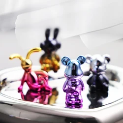 4 PCS Cute Cartoon Bear Car Interior Decorations Car Center Console Ornaments