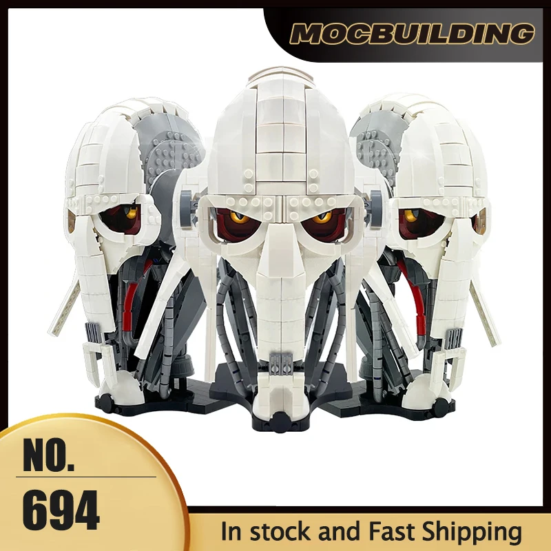 Movie Helmet MOC Building Blocks White General Bust Technology Bricks DIY Assembly Collection Toy Display Xmas Gifts