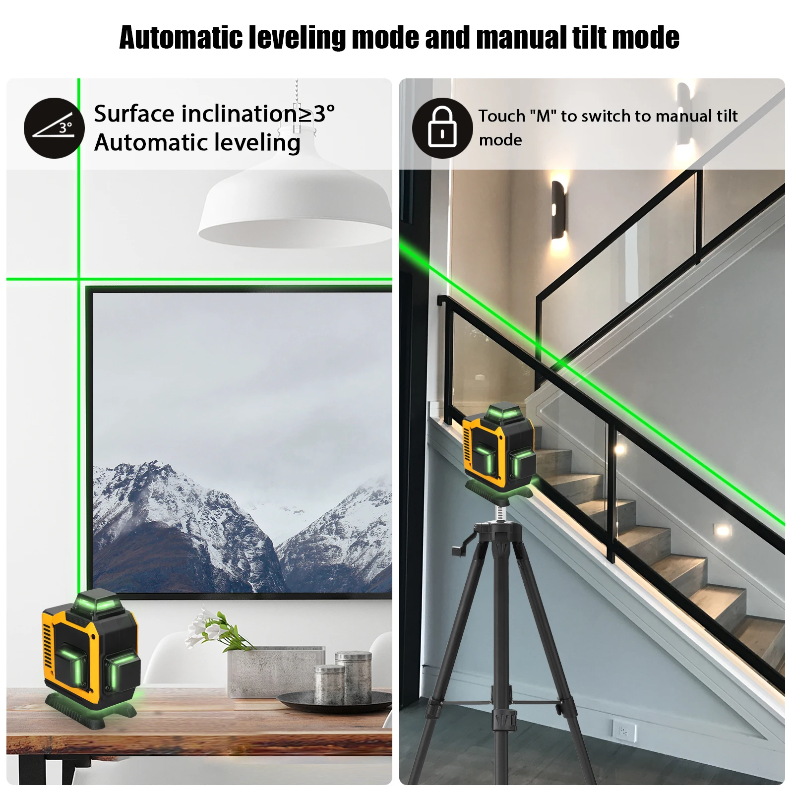 16 خطوط مستوى الليزر 3 ° آلة التسوية الذاتية بطارية ليثيوم قابلة للشحن أداة التسوية ملصق حائط أرضي متعدد الاتجاهات #3