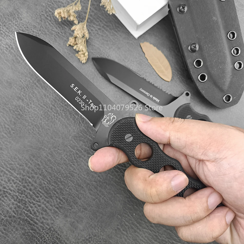 Eickhorn Solingen Self Defense Tactical Pocket Straight Knife G-10 Handle Kydex Sheath Camping Hunting Fixed Blade Knives Tools