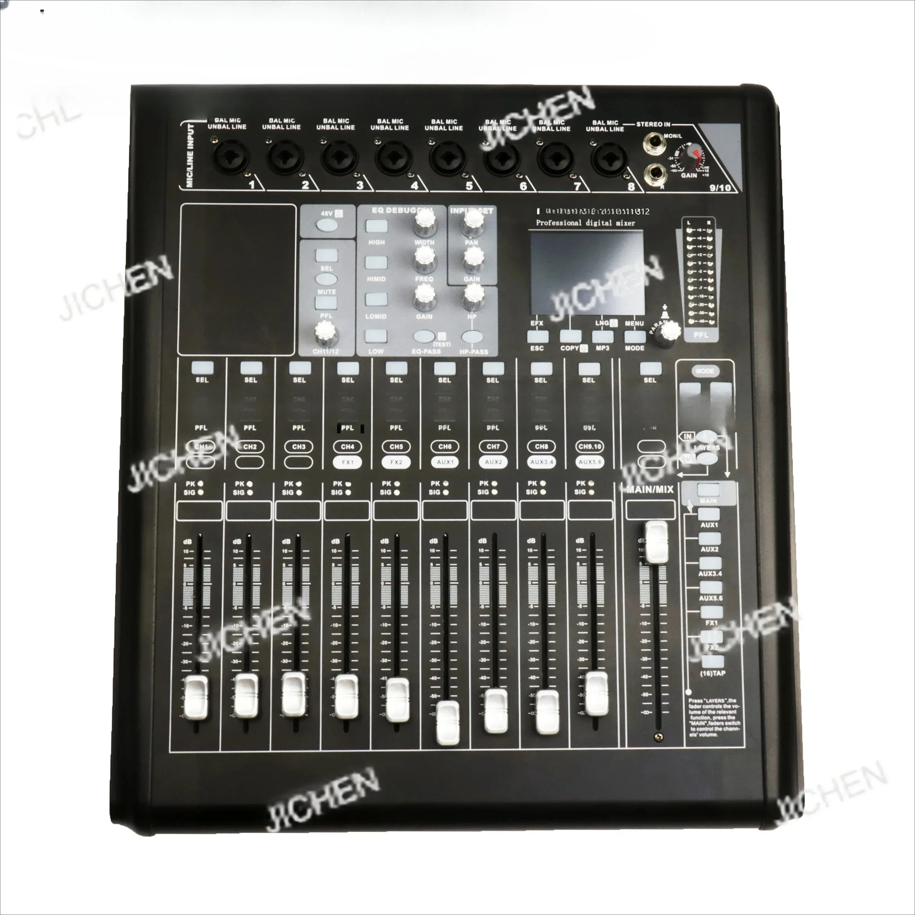 

ZQA Paulkitson MX8812 Консольный микшер Профессиональный сценический 12-канальный цифровой микшер Запись Микширование DJ Audio Sound Sys