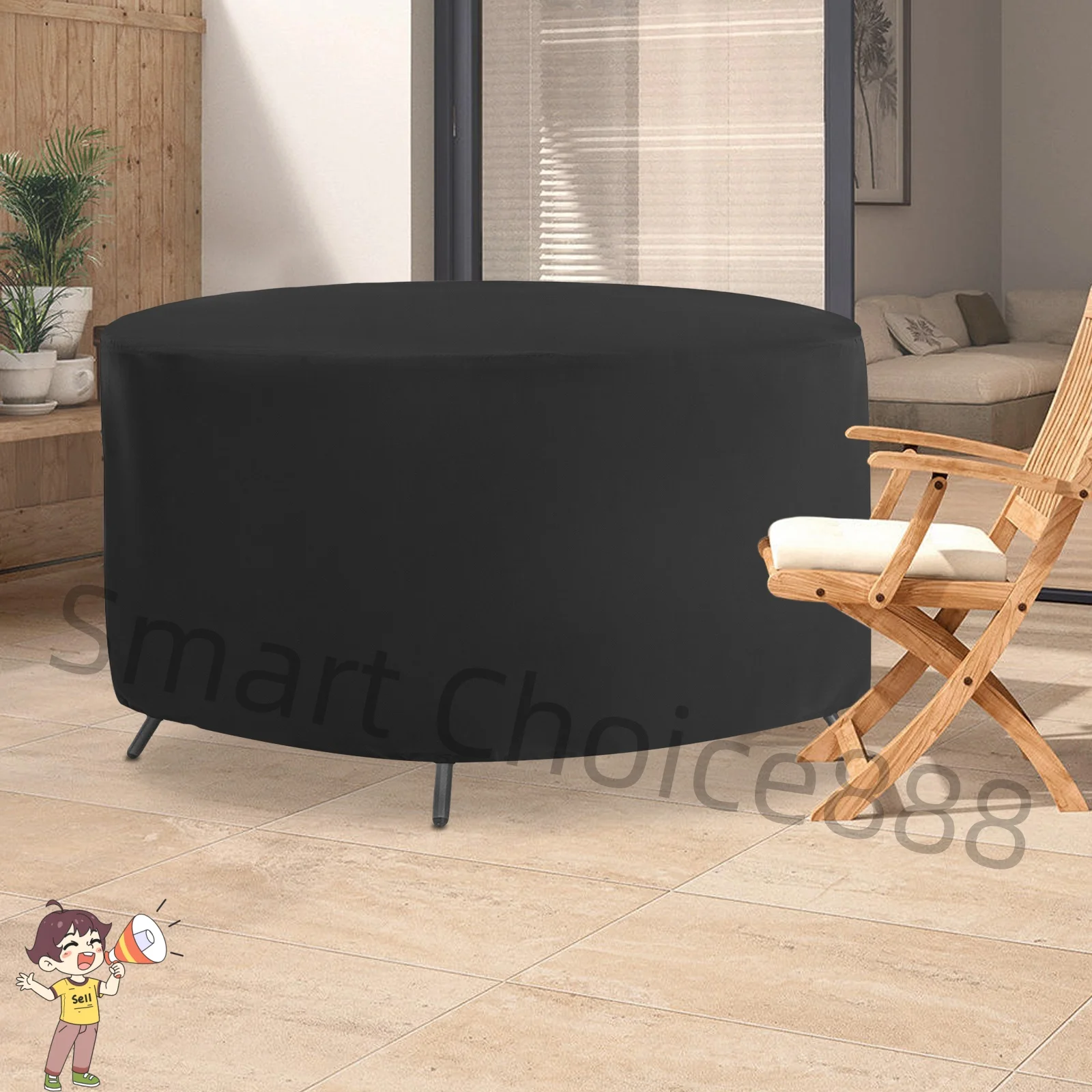 Waterproof Round Patio Table Cover Outdoor Furniture Protector
