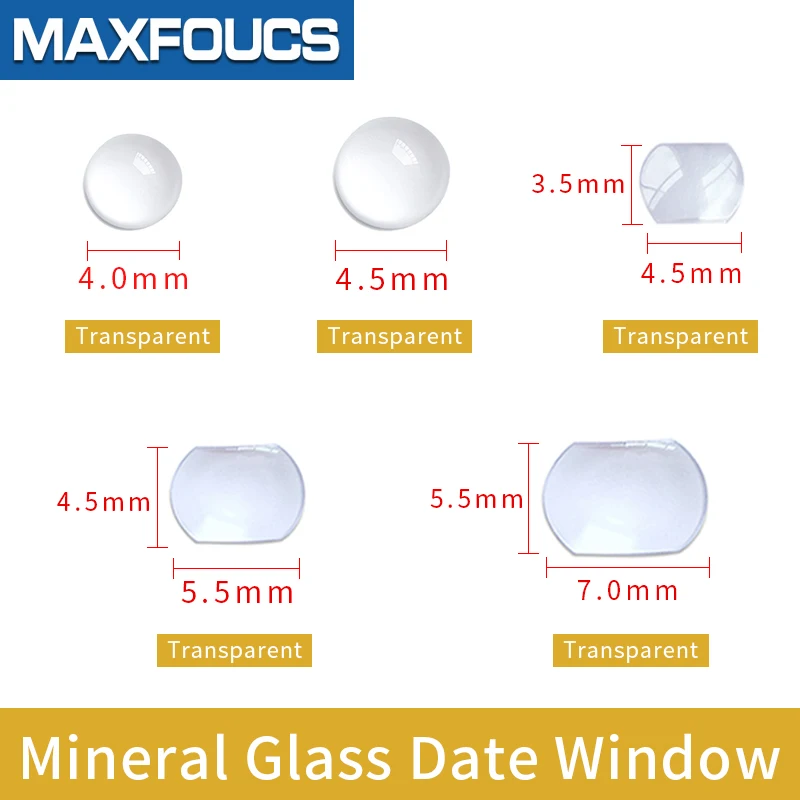 Cyclop Date Window Mineral glass For Watch  Calendar  Crystals Rectangle 7.0x5.5mm 5.5x4.5mm Round 4.5mm ,4.0watch accessories