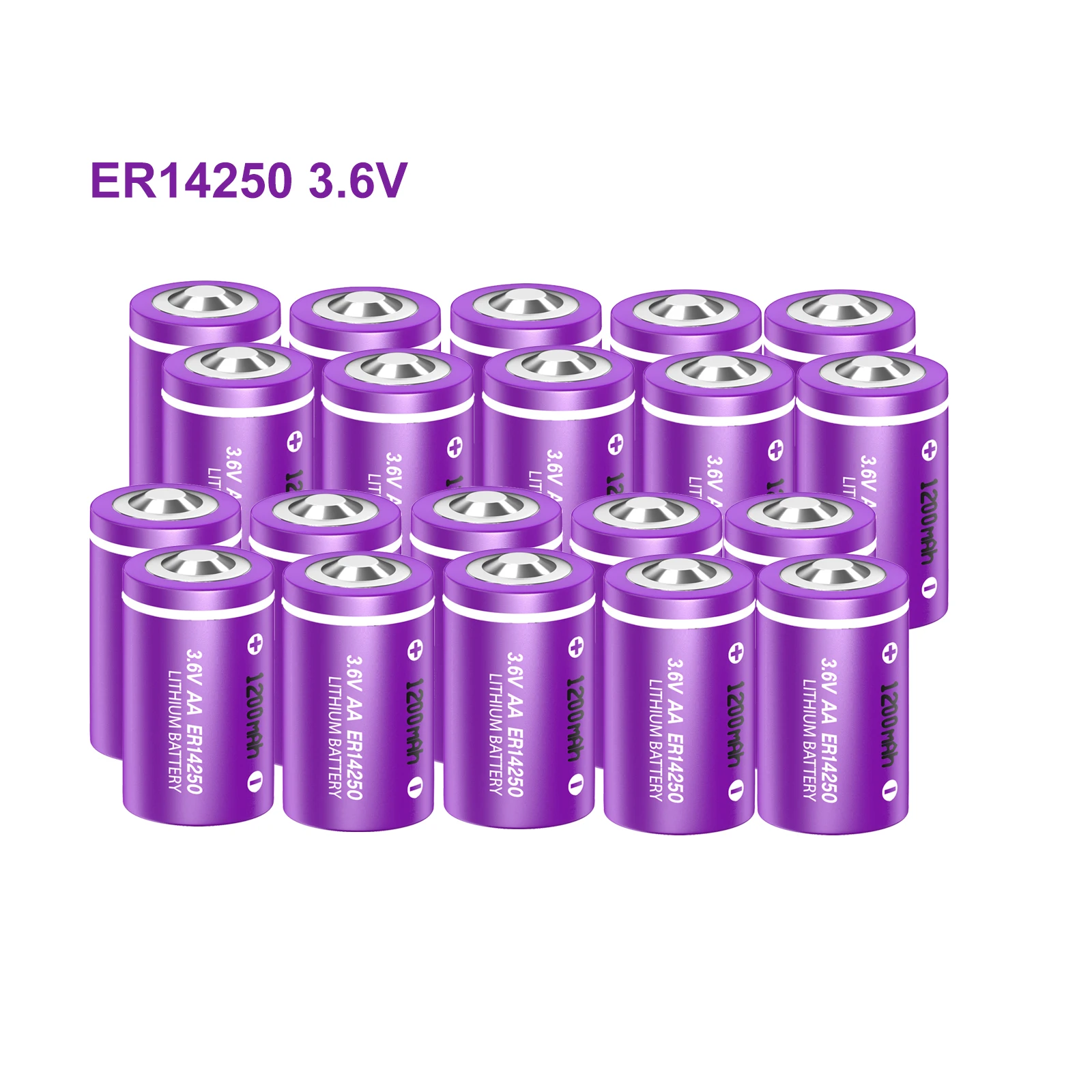 

20PC ER142501200mAh Lithium Batteries high temperature 3.6V 1/2 AA Battery 14250 for Toy Water Meter Alarm Window Sensor