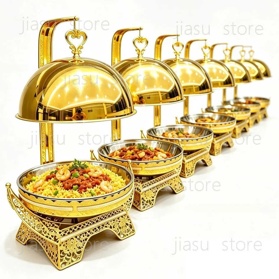 8L Luxury Chafing Dish Buffet Warmer, Hanging‑Type Food Warming Chafer for Catering Banquet Service
