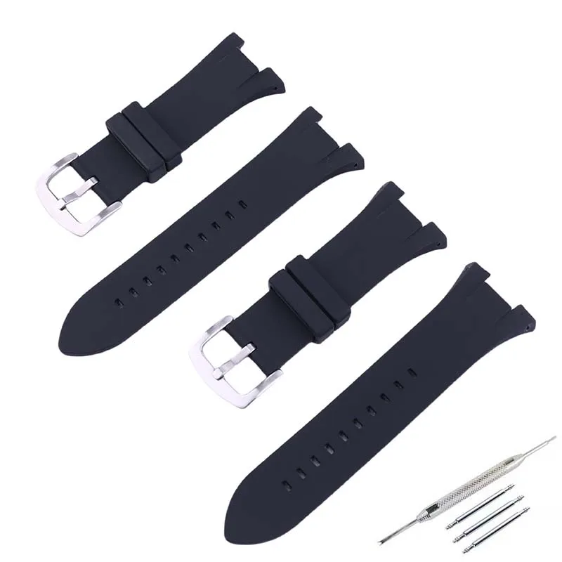 The watch strap accessories are compatible with the Armani silicone strap AX1803 AX1802 AX1050 Men rubber wristband bracelet