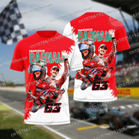 Newest Francesco Bagnaia 63 T-shirt, Daily Motorcycle Racing Racing Team Uniform, Comfortable And Trendy Top