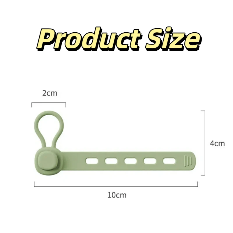New Silicone Cable Tie with Hanging Ring Kitchen Tool Handle Binding Belt Reusable Cord Tie with Hook Suspensible Cord Organizer