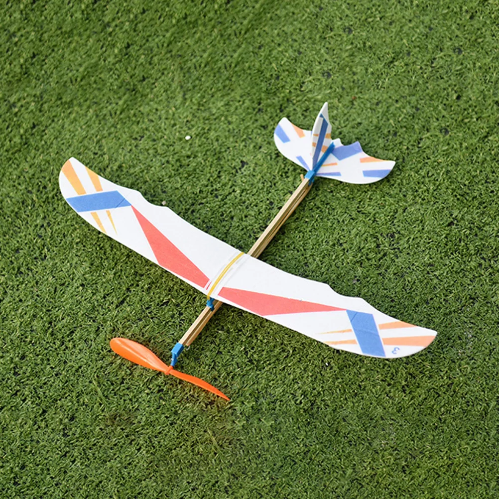 10 pçs diy modelo de avião pai-filho brinquedo mão-falado brinquedos planador de madeira espuma jogando aviões crianças leve