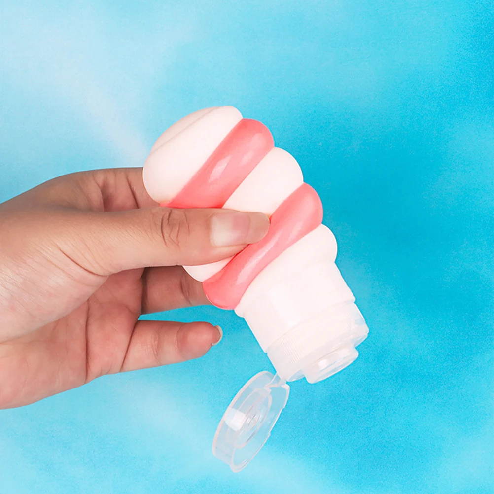 

3pcs Silicone Travel Refillable Toiletry Containers Leakproof Small Empty Bottles For Shampoo Lotion Travel Size