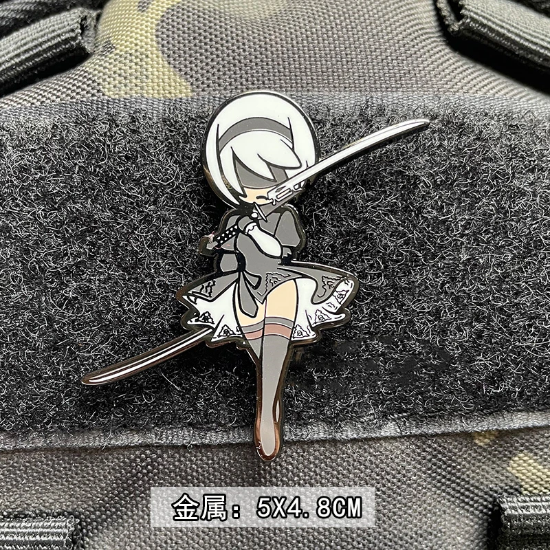 Yurha 2B Parche Metal Anime Chica Mecánica – Insignia Táctica - imagen 4