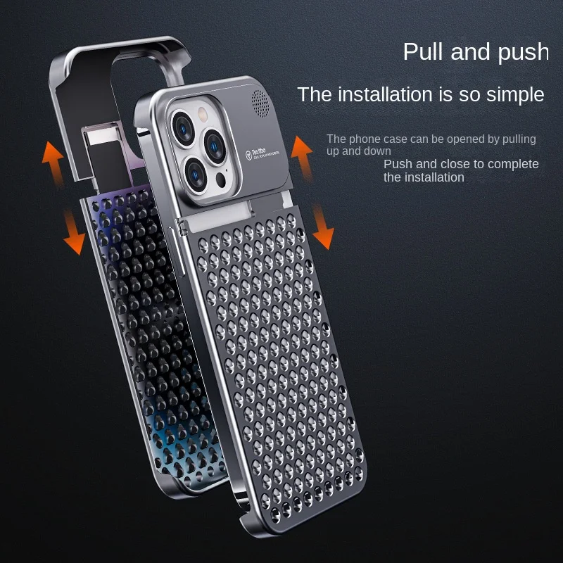 Aluminum Alloy Aromatherapy Phone Case Hollow Heat Dissipation Anti-fall Suitable For Apple 15 13pro 13promax 12 14pro 14promax