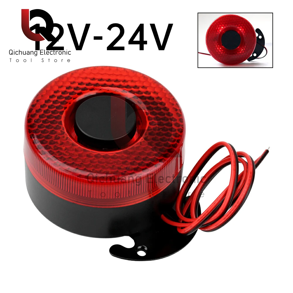 DC 12V-24V 105dB Автоматическая предупреждающая сирена Звуковой сигнал Резервная сигнализация Рожки со светодиодным звуковым сигналом обратного воздуха для автомобиля BX102098