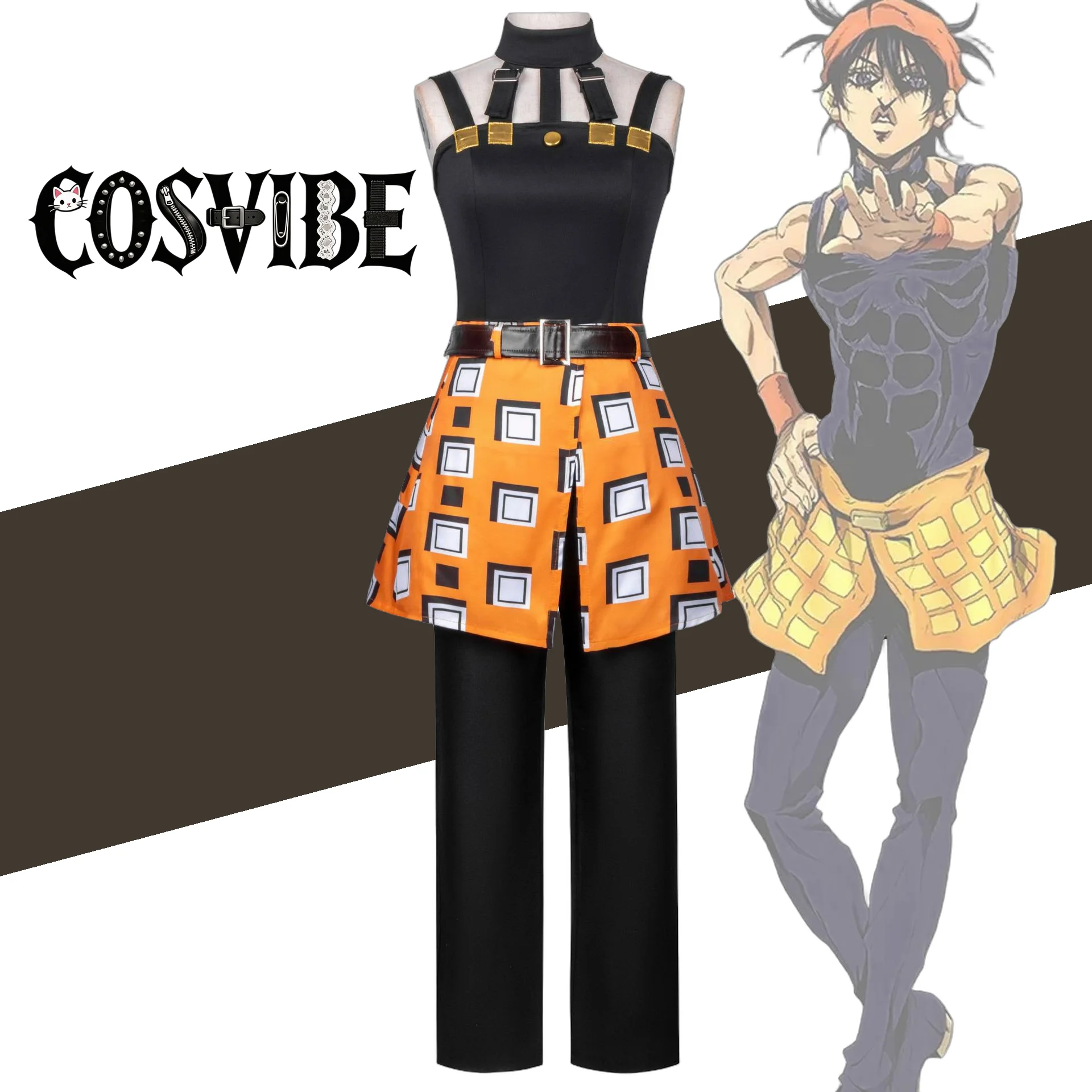 

Narancia Ghirga Women Cosplay Uniform Wig Carnival Comic Halloween