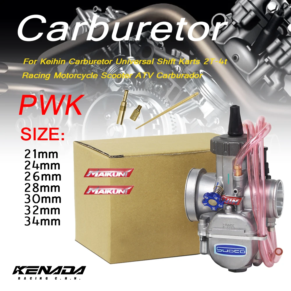 

CNC PWK 21 24 26 28 30 32 34mm For Keihin Carburetor Universal Shift Karts 2T-4t Racing Motorcycle Scooter ATV Carburador