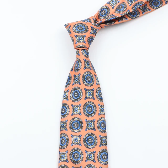 Men's Fashion Silk Tie 7.5cm Soft Novelty Necktie Blue Green Orange Color Ties For Men Dot Floral Bowtie Wedding Business Gift 2 Men's 7.5cm Satin Necktie – Soft Solid Tie in Blue, Green, Orange and More, 10 Colors – view 2