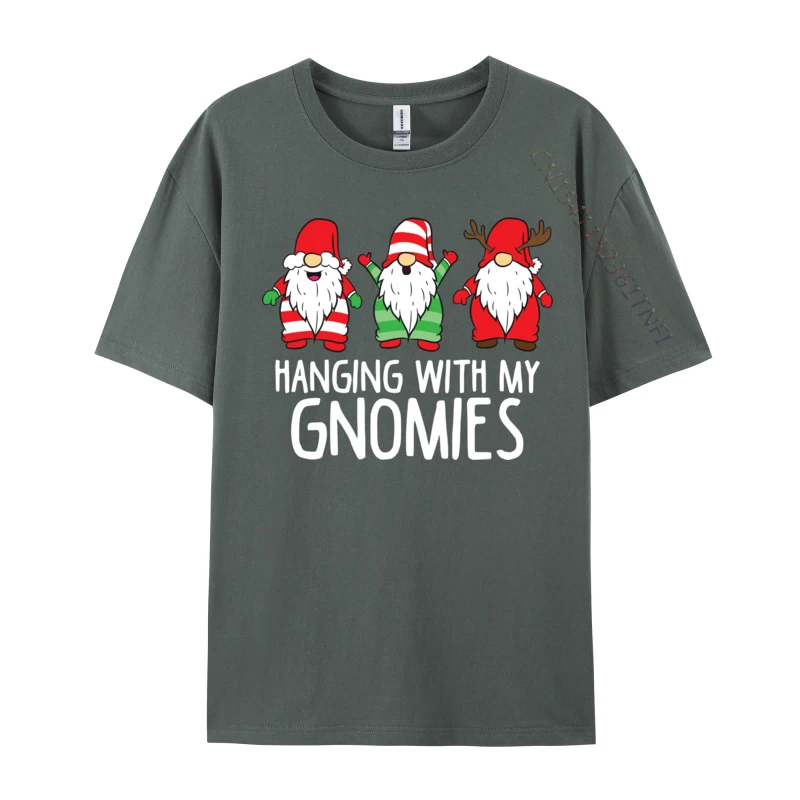 Hanging With My Gnomies Christmas Gnomes T-Shirts Printing New Coming Cotton T Shirt Camisa For Men Top Quality