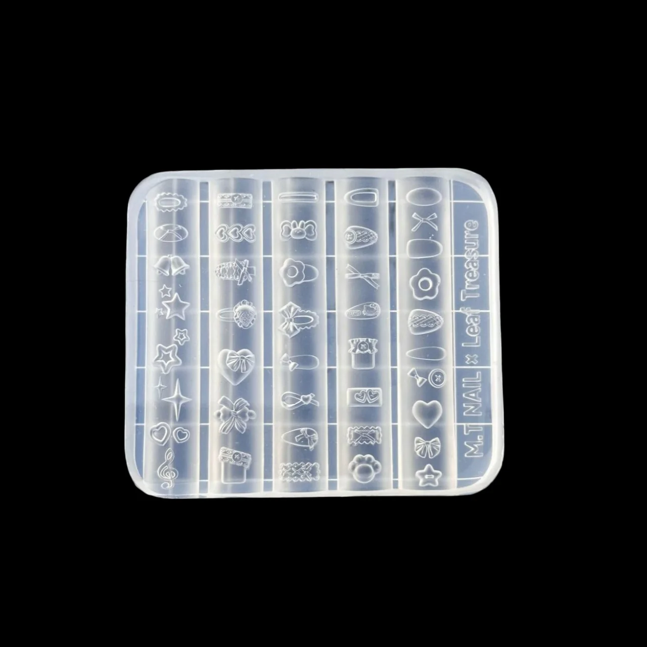 △ Bowknot 3D Silicone Nail Mold Sweet Flower Heart Lace Transparent Nails Templates DIY Nail Art Decor Manicure Design Tool