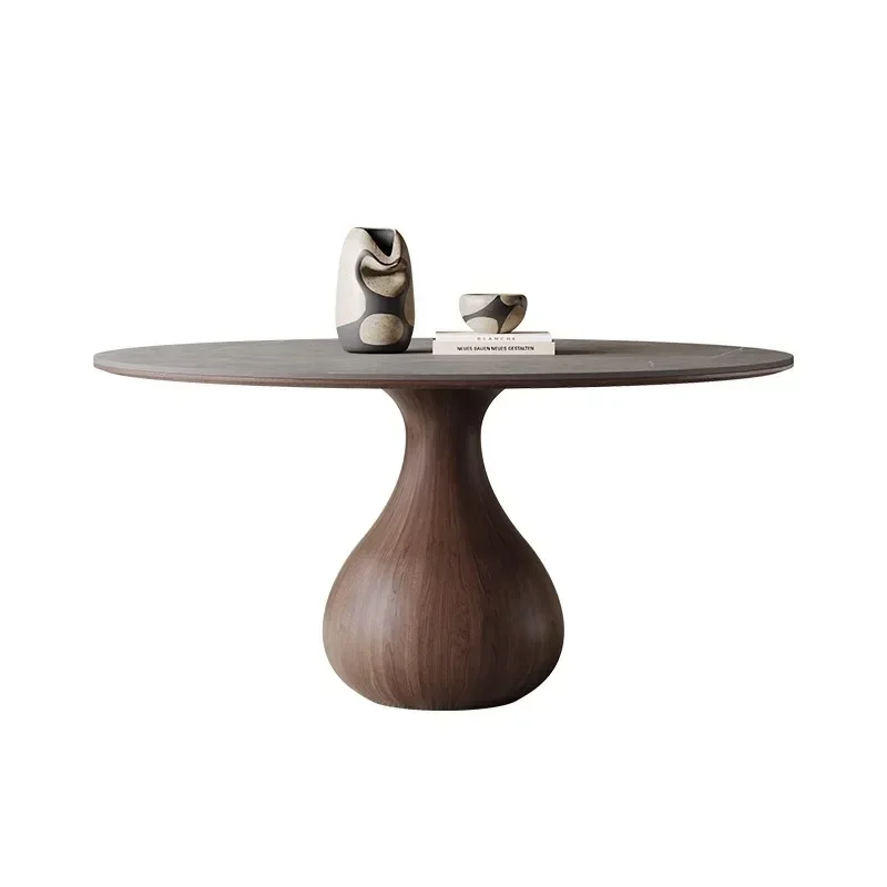 

Round Wooden Dining Table Modern Living Room Center Individual Dinning Kitchen Modern Luxury Craft Mesas Large Home Furniture