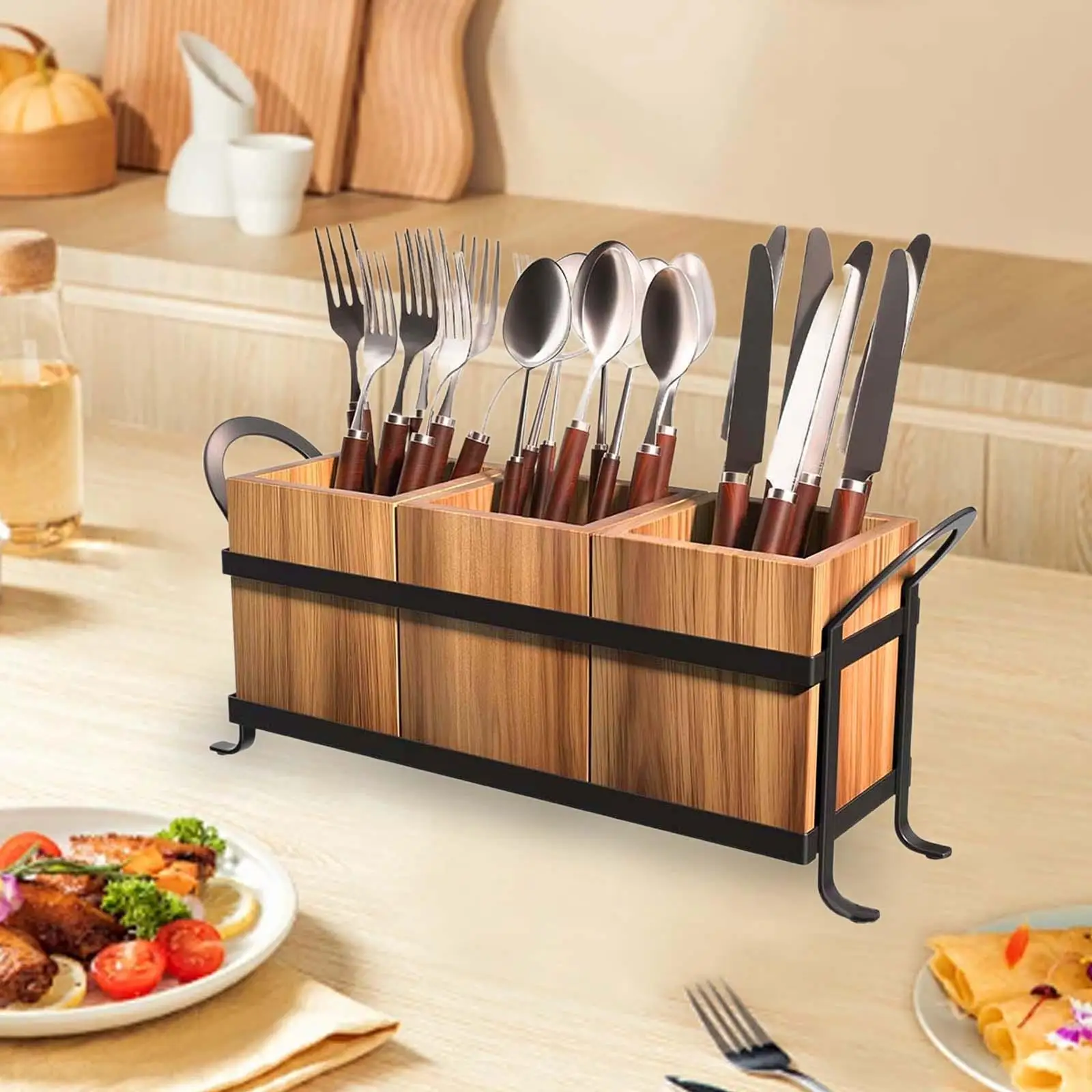 

Utensil Caddy Easy to Use Sturdy Cutlery Holder for Restaurant Office Party